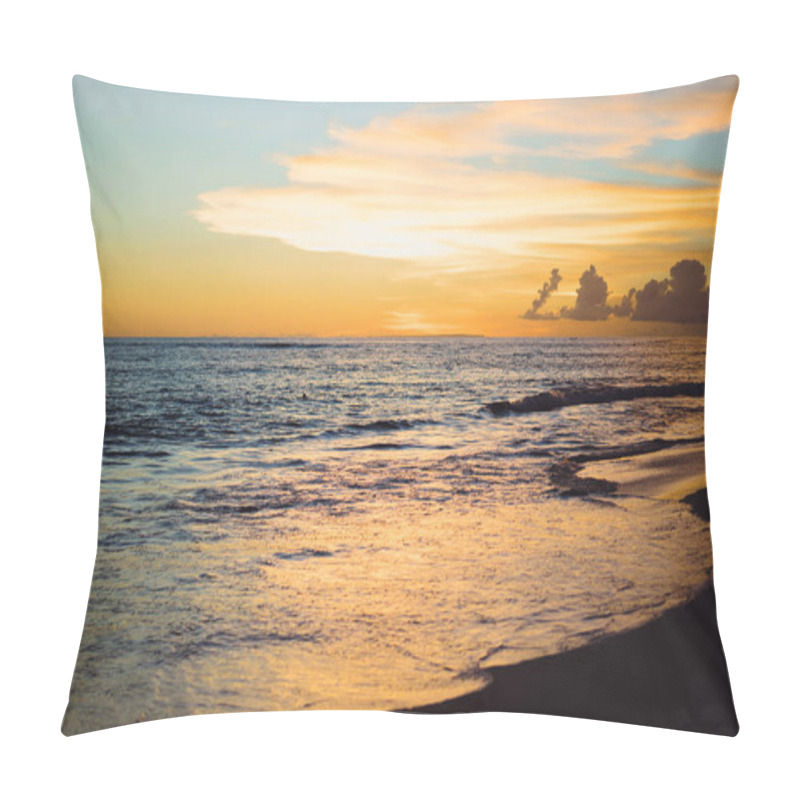 Personality  Sunset On The Ocean. Beautiful Bright Sky, Reflection In Water, Waves. Pillow Covers