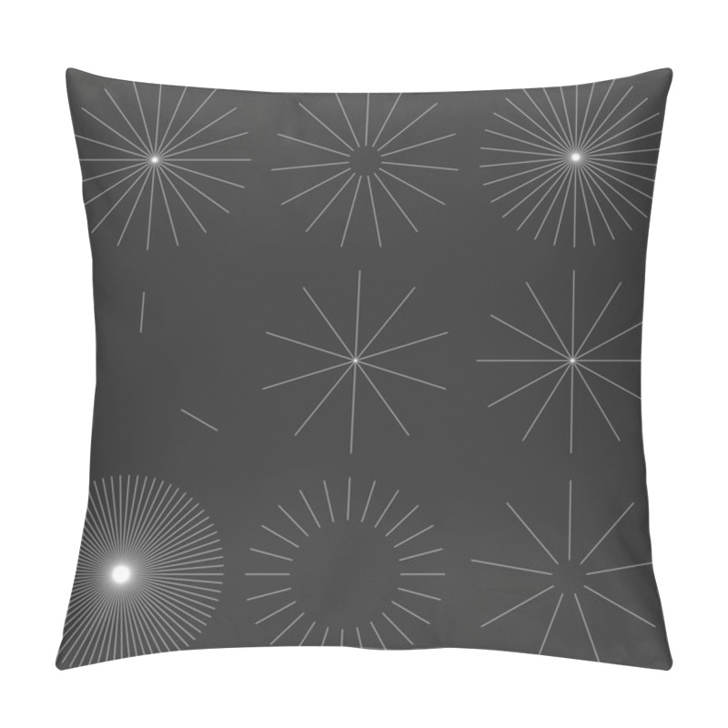 Personality  Radial, Radiating, Burst Circular Lines, Stripes Element. Starburst, Sunburst. Gleam, Glitter, Sparkle Flash, Flare Icon - Stock Vector Illustration, Clip-art Graphics Pillow Covers