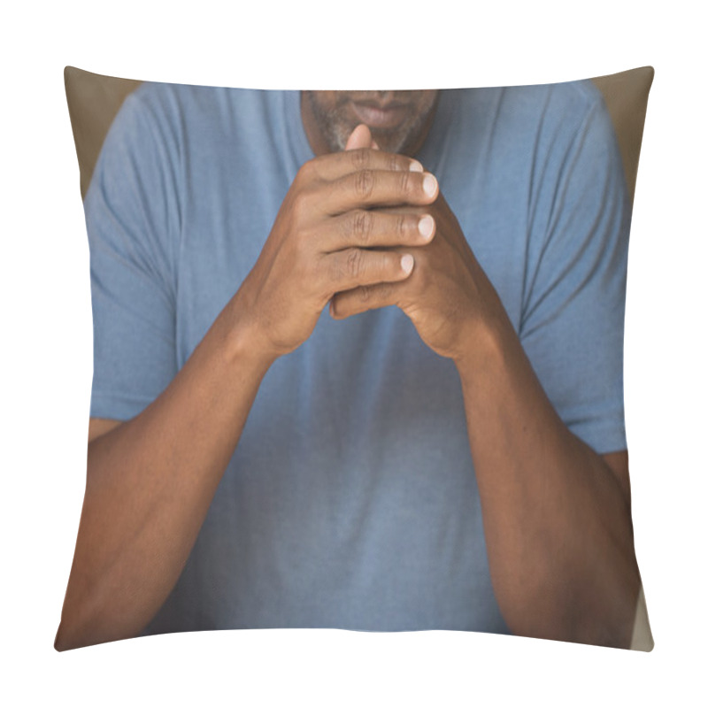 Personality  African American Man Praying. Pillow Covers