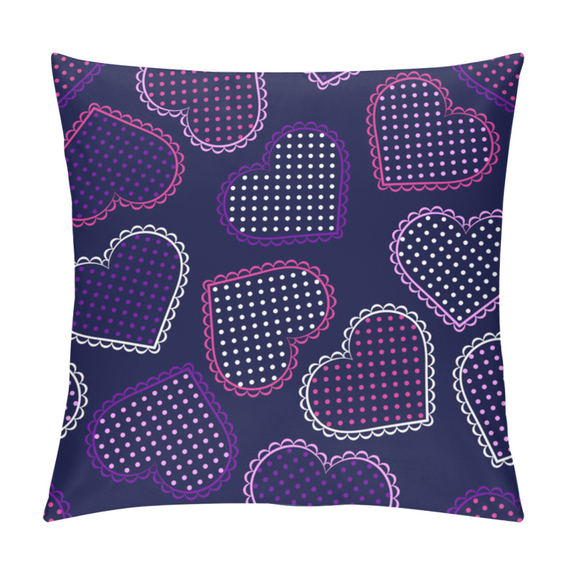 Personality  Seamless Pattern With Night Violet Hearts Pillow Covers