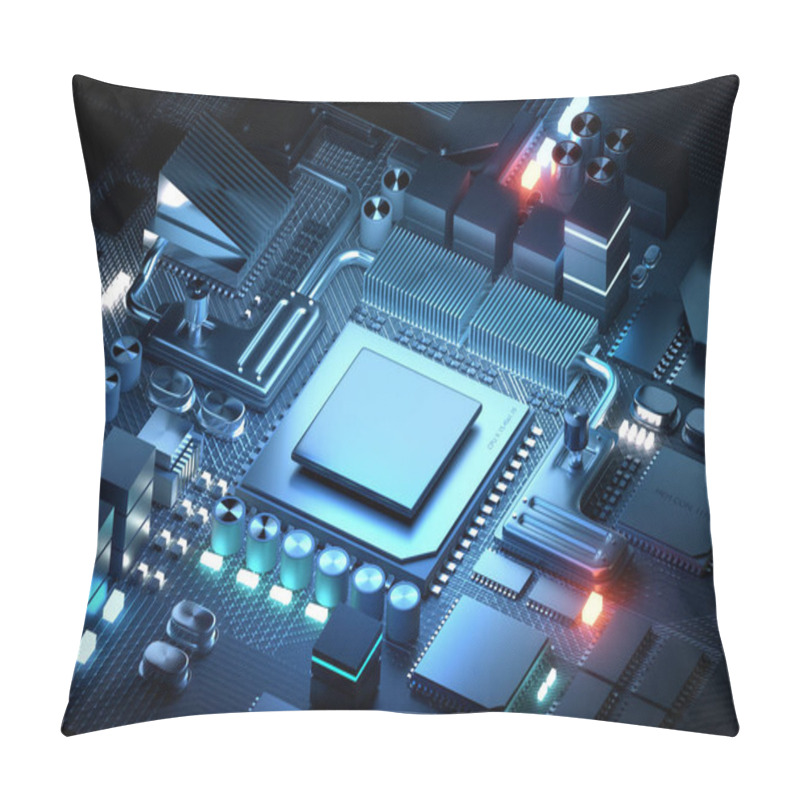 Personality  Microprocessor And CPU Technology Concept Pillow Covers