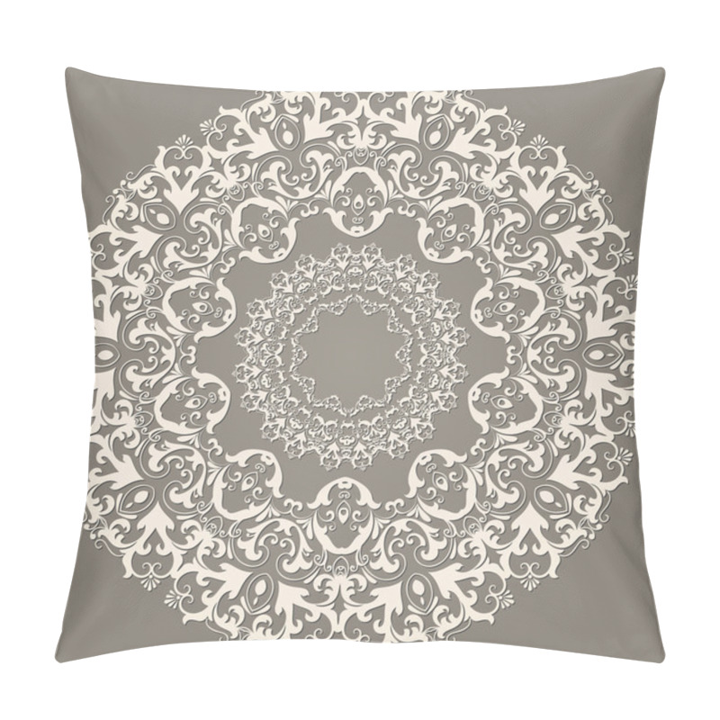 Personality  Vector Ornamental Round Lace With Damask Pillow Covers