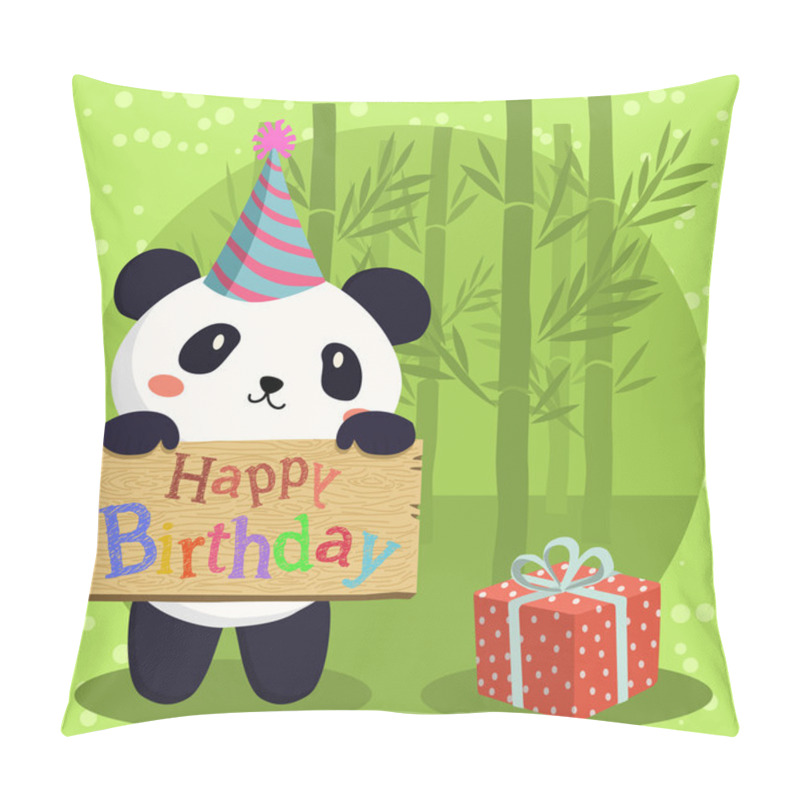 Personality  Birthday Panda Cartoon Pillow Covers