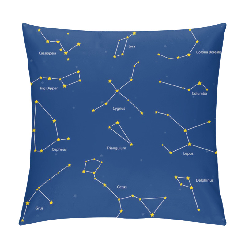 Personality  Constellations: Cassiopeia, Big Dipper, Cepheus, Lyra, Grus, Cyg Pillow Covers