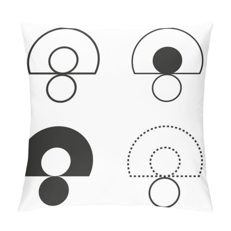 Personality  Abstract Circle Icon. Geometric Shapes Vector. Black Outlined Figure. Modern Simple Symbol. EPS 10. Pillow Covers