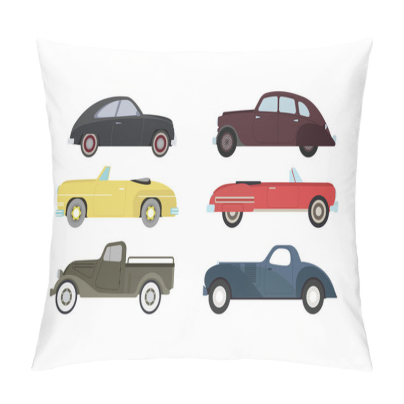 Personality  Retro Car Vector Isolated Pillow Covers