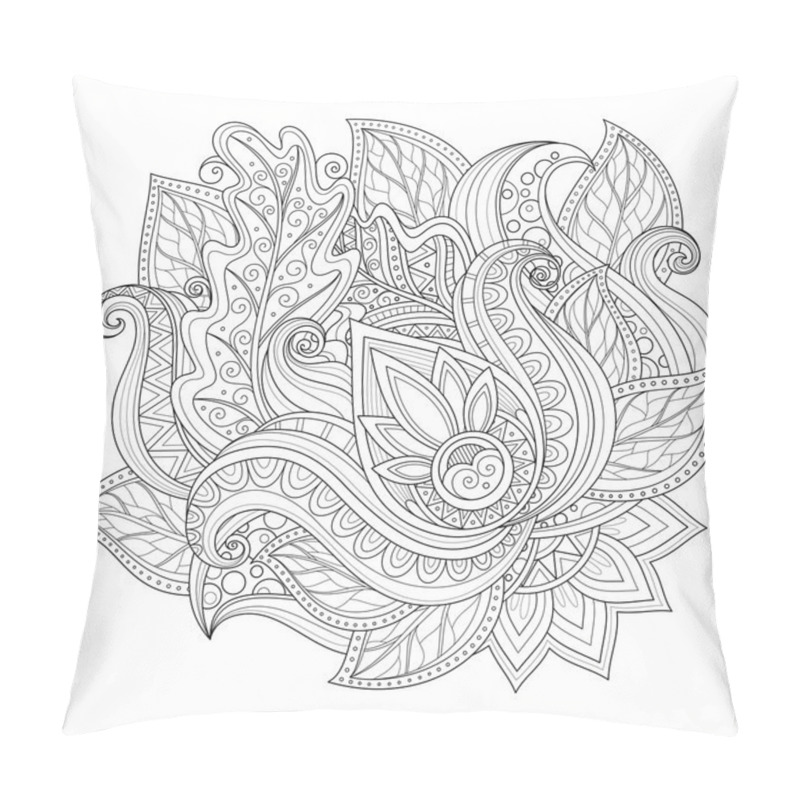 Personality  Seamless Monochrome Floral Background Pillow Covers