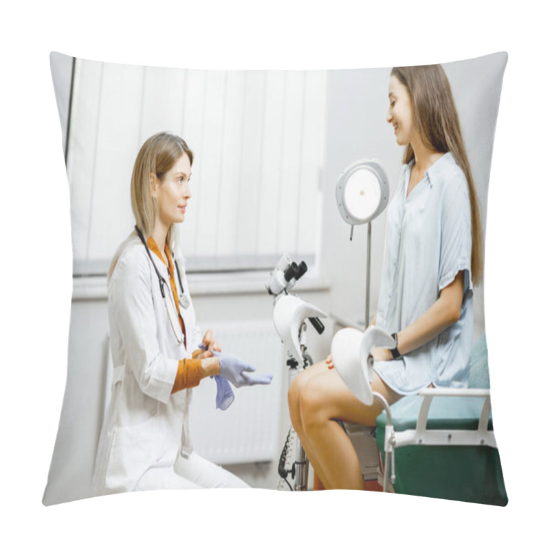 Personality  Gynecologist With Patient In The Office Pillow Covers