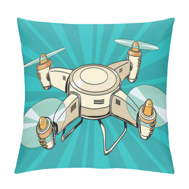 Personality  Quadcopter Toy Aircraft Pop Art Illustration, Drone Flying Pillow Covers