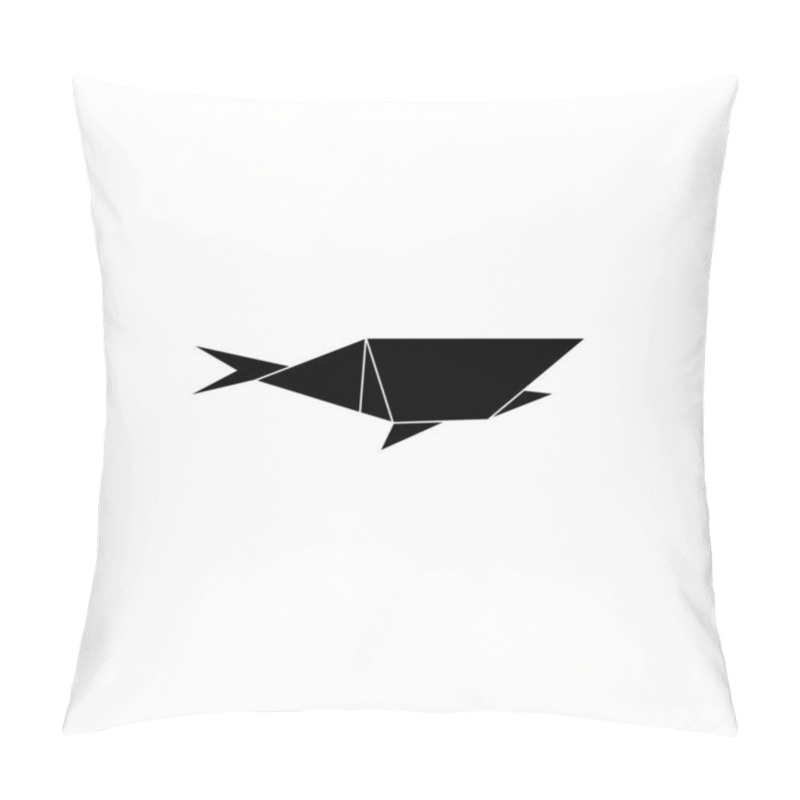 Personality  Shark Shape Inspired By Origami Form, Can Use For Logo, Pictogram, Animal Figure, Website, Apps, Or Graphic Design Element. Vector Illustration Pillow Covers