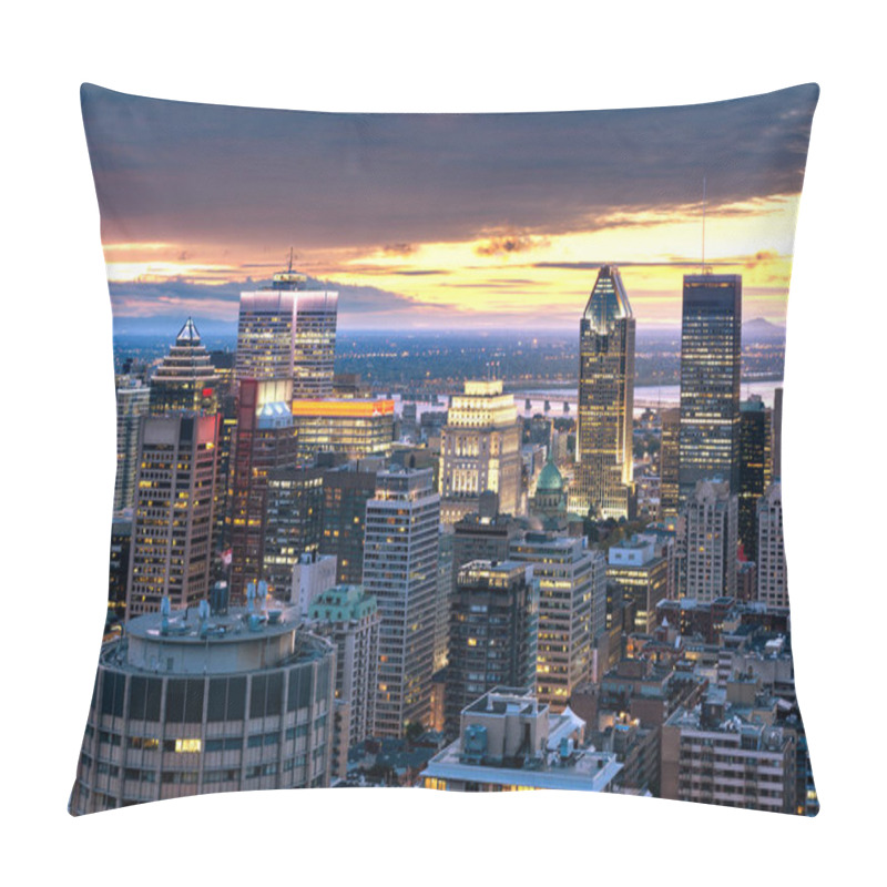 Personality  Montreal Skyline In The Evening, Downtown View, Quebec, Canada Pillow Covers