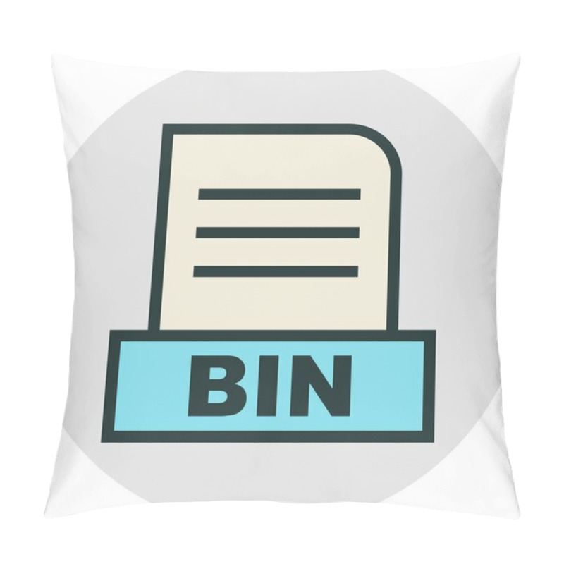 Personality   BIN File  Isolated On Abstract Backgroun Pillow Covers