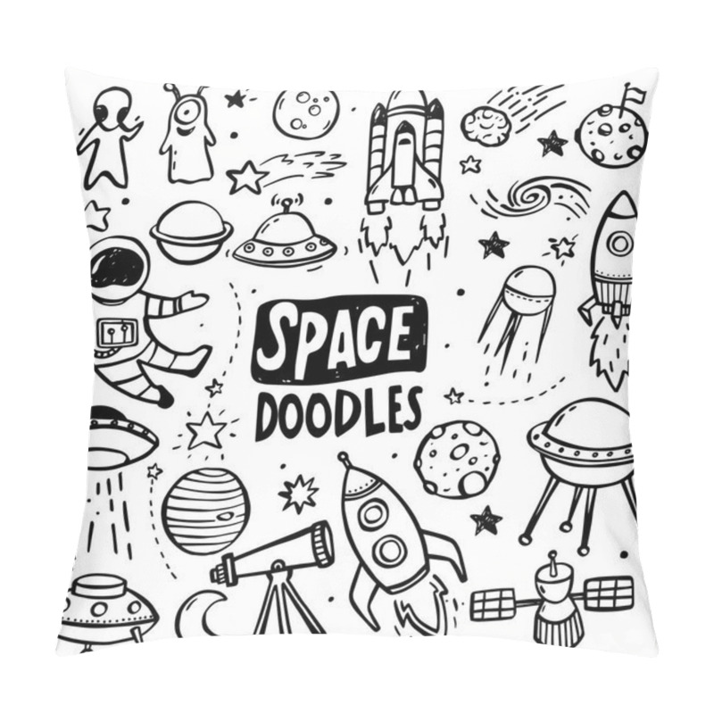 Personality  UFO And Aliens Doodles Pillow Covers