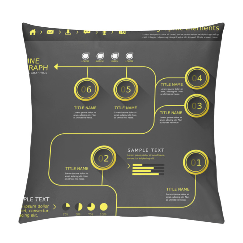 Personality  Abstract Flow Chart Infographics Pillow Covers