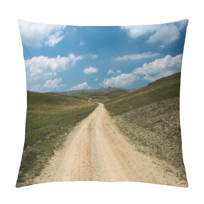 Personality  An Empty Winding Route Through The Zelengora Mountain Range Near Kalinovik, Bosnia And Herzegovina. Pillow Covers