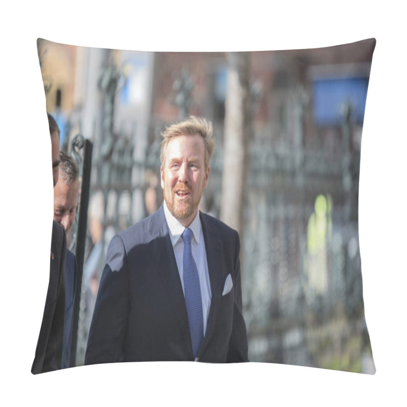 Personality  King Willem Alexander At The Rijksmuseum For The Rembrandt And Velzquez Exhibition At Amsterdam The Netherlands 2019 Pillow Covers