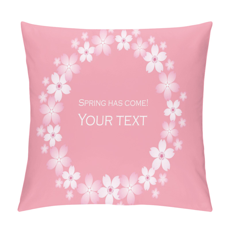 Personality  Vector Floral Wreath Of Cherry Blossom. Flower Frame For Greetings, Invitations. Pillow Covers