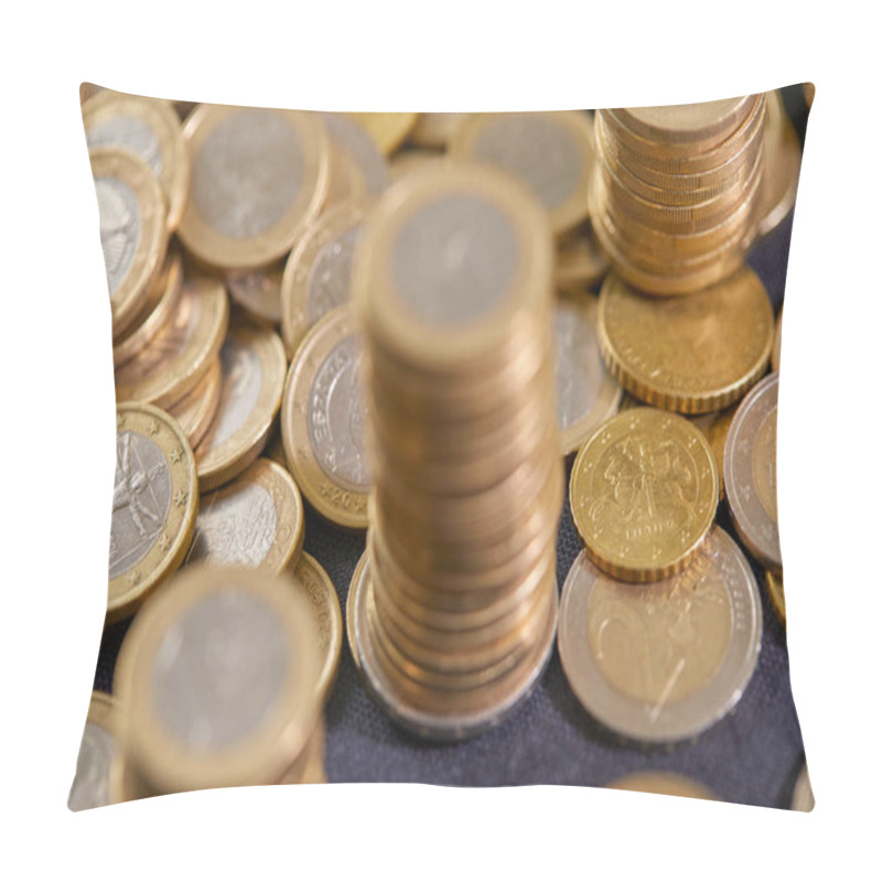 Personality  Golden Euro Coins, Money Concept Pillow Covers