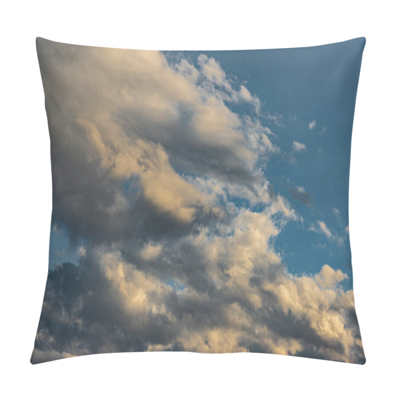 Personality  Clouds In The Sky. The Wonderful Spectacle Of A Sky Full Of Clouds.  Depth And Three-dimensionality Of A Cloudy Sky. Pillow Covers