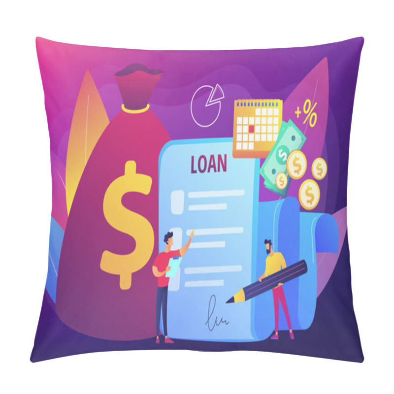 Personality  Loan Disbursement Concept Vector Illustration Pillow Covers