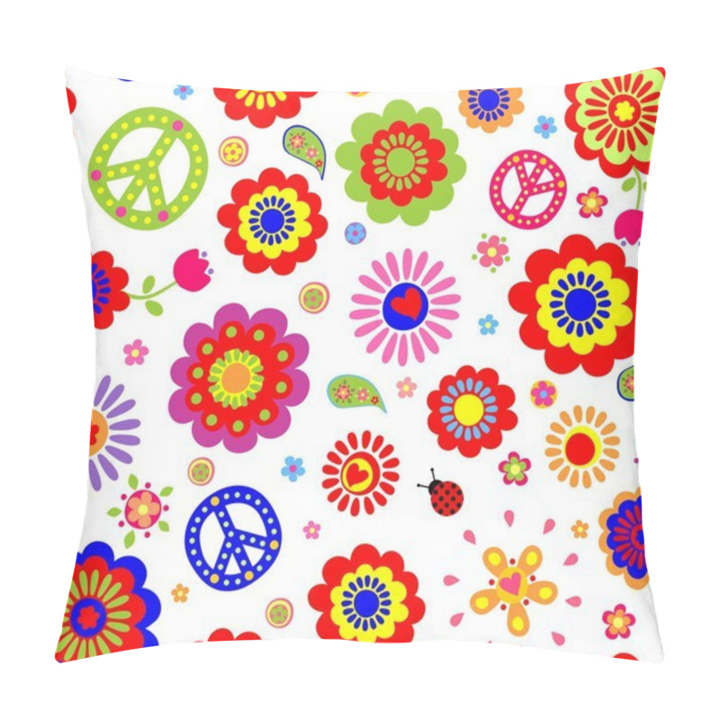 Personality  Hippie Wallpaper With Abstract Flowers Pillow Covers