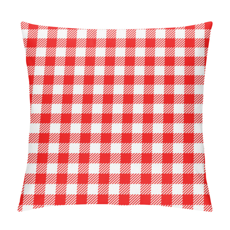 Personality  Red White Plaid Tablecloth Pillow Covers