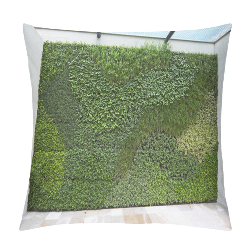 Personality  A Vertical Garden Wall In An Interior Courtyard Planted With A Range Of Plants Pillow Covers