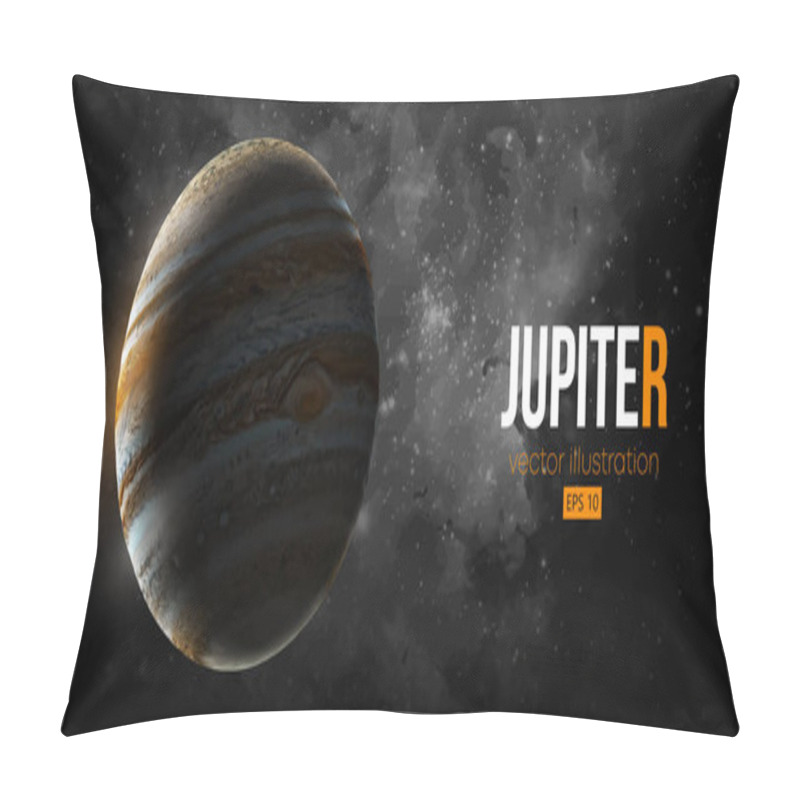 Personality  Realistic Jupiter Planet From Space. Vector Illustration. Thanks For Watching Pillow Covers