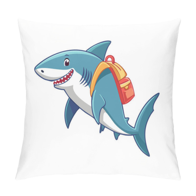 Personality  Cute Great White Shark With Large Backpack Pillow Covers