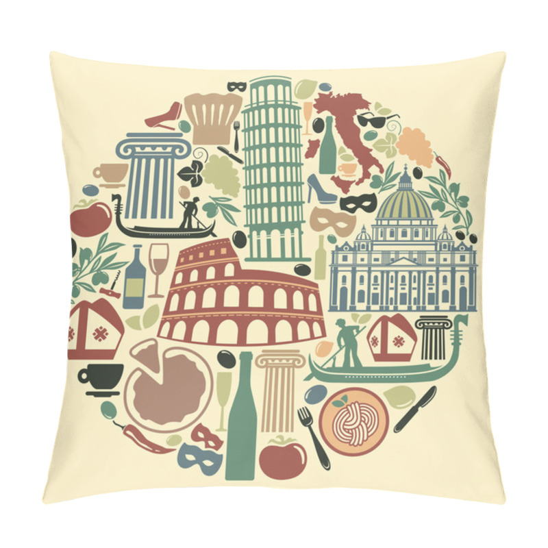 Personality  Traditional Symbols Of Italy Pillow Covers