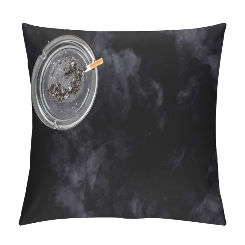 Personality  Top View Of Glass Ashtray With Ash And Cigarette  Pillow Covers