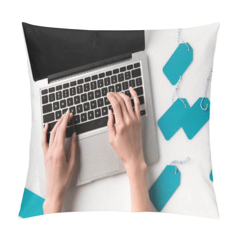 Personality  Laptop And Blank Labels Pillow Covers