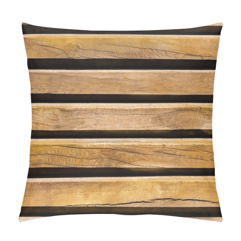 Personality  Close-up View Of Brown Wooden Background With Horizontal Planks Pillow Covers