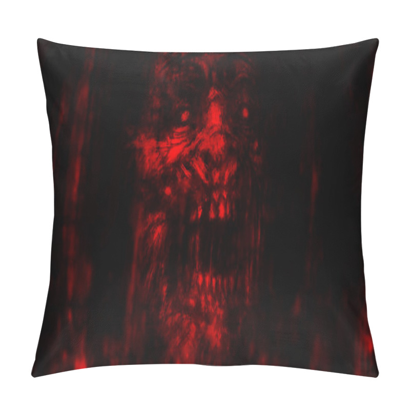 Personality  Abstraction Zombie Face On Black Background. Pillow Covers