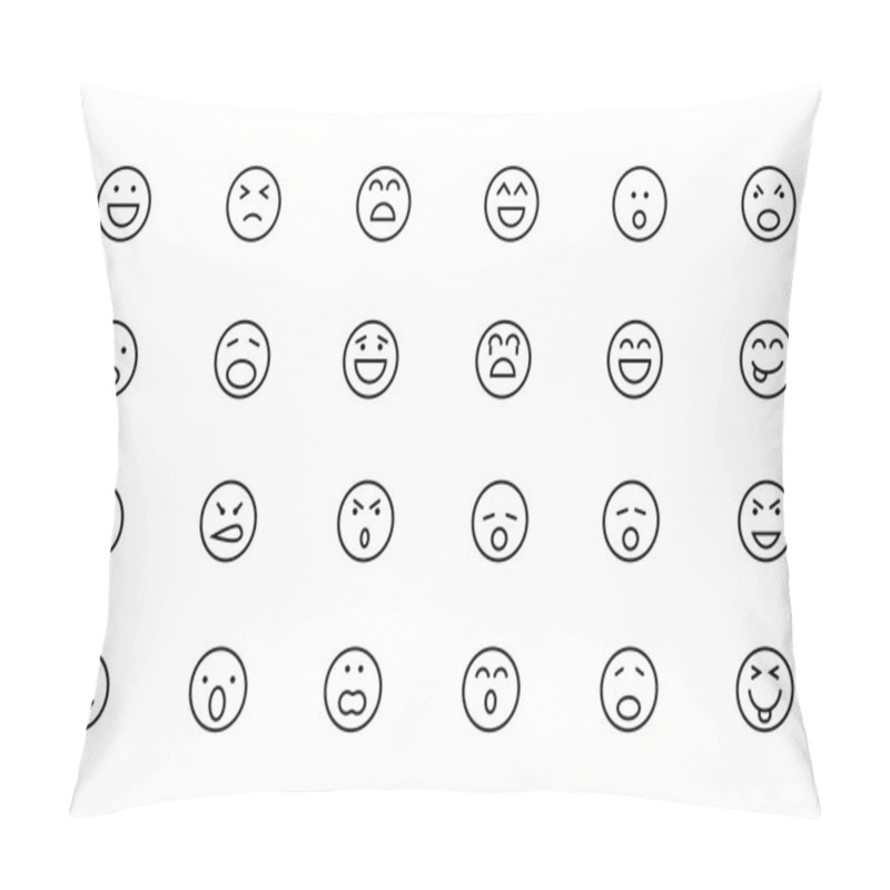 Personality  Smiley Line Vector Icons 1 Pillow Covers