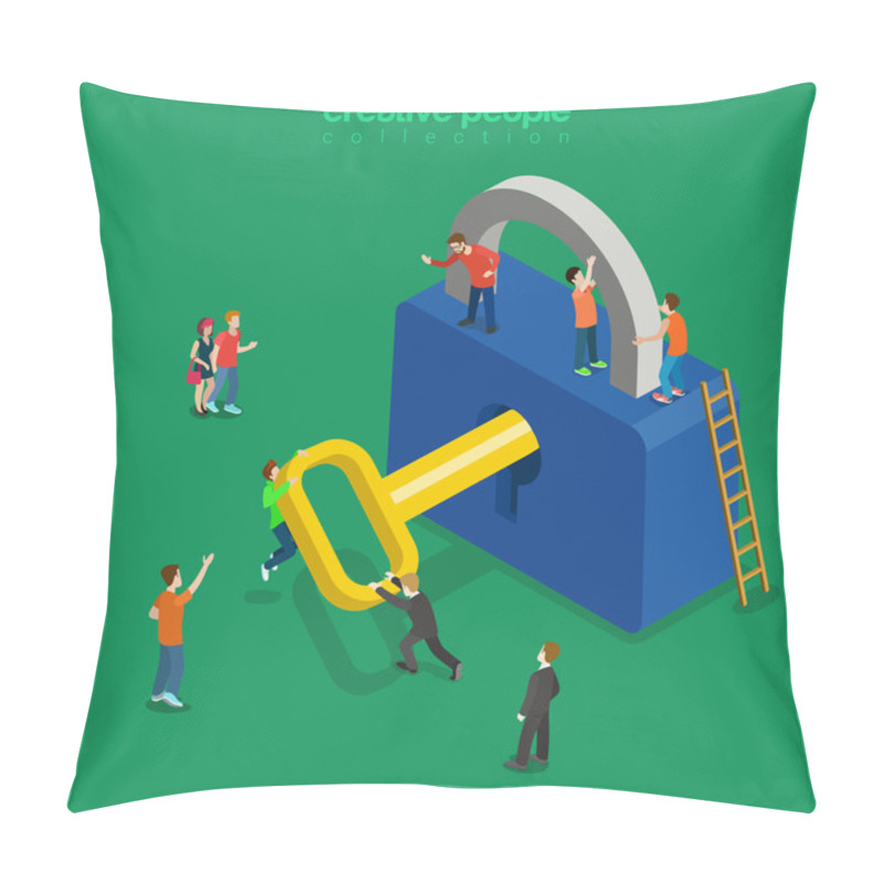 Personality  Isometric Personal Data Concept  Pillow Covers