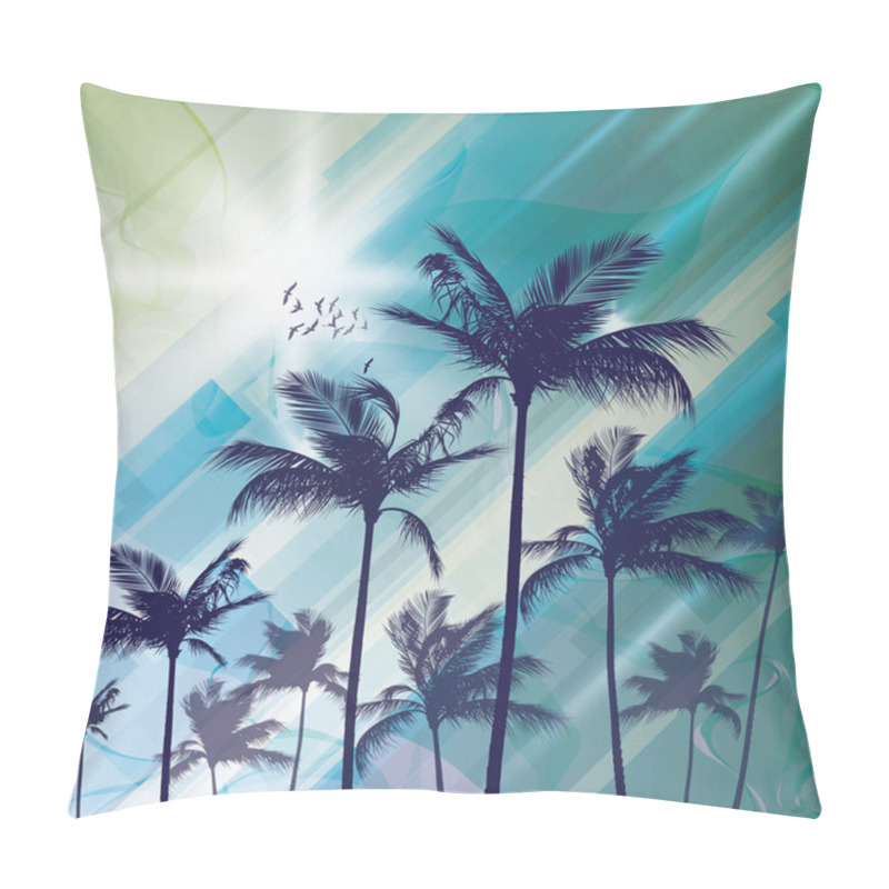 Personality  Palm Trees At Sunset Pillow Covers