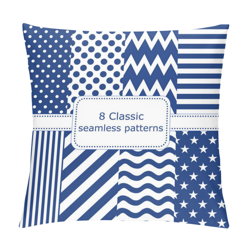 Personality  Set Of 8 Classic Seamless Patterns Pillow Covers