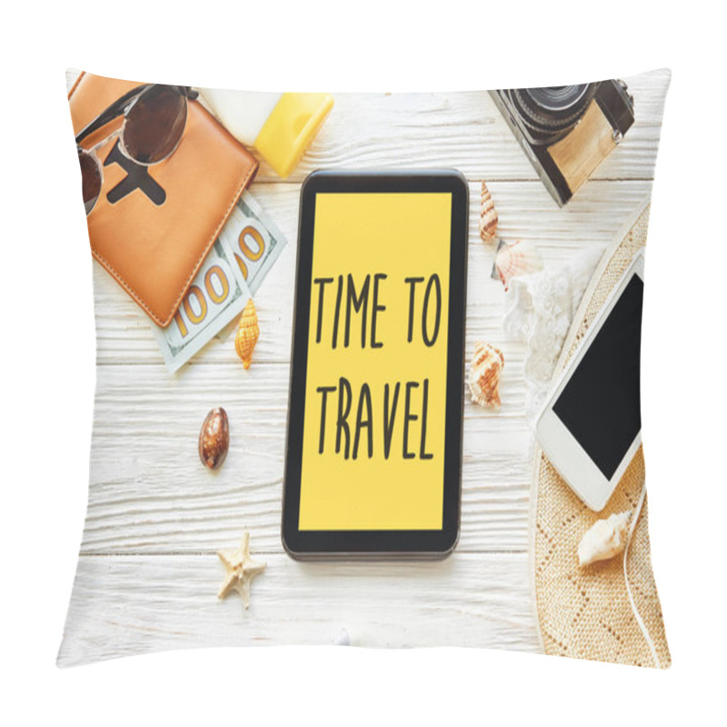 Personality  Time To Travel Inscription Pillow Covers