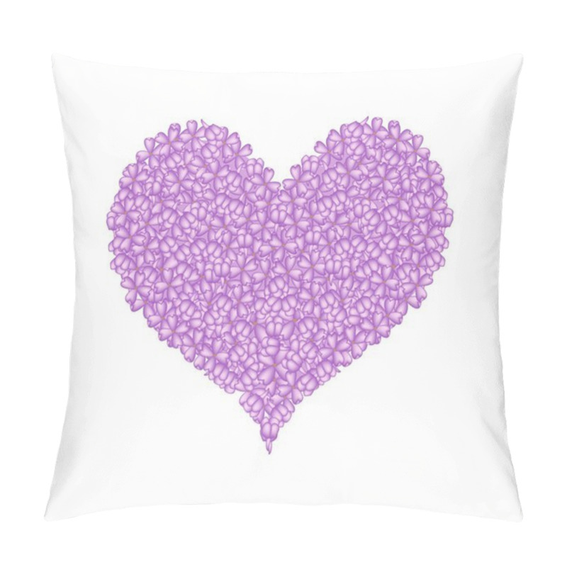 Personality  Purple Lilac Or Syringa Vulgaris In A Heart Shape Pillow Covers