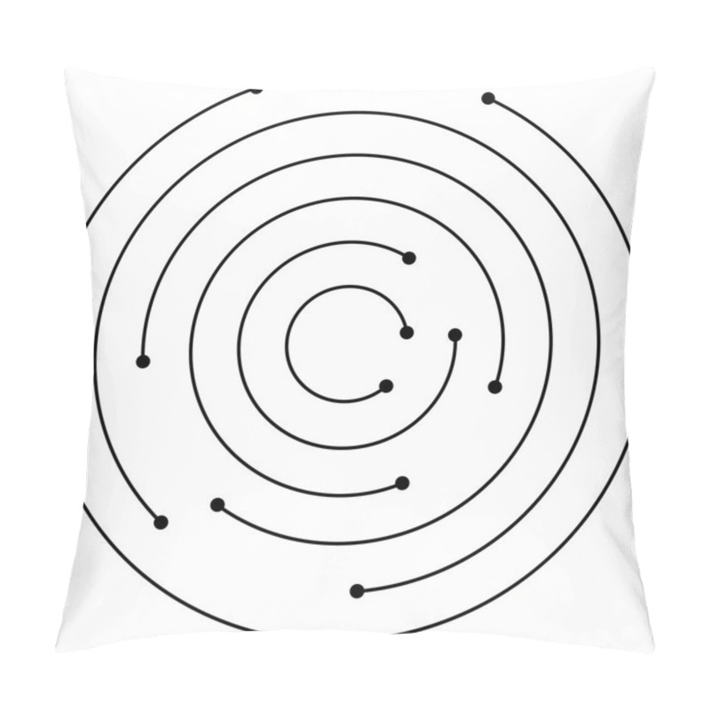 Personality  Concentric Circles With Dots Element.  Pillow Covers