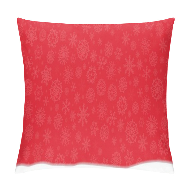 Personality  Elegant Winter Festive  Red Background With Fallen Snowflakes An Pillow Covers