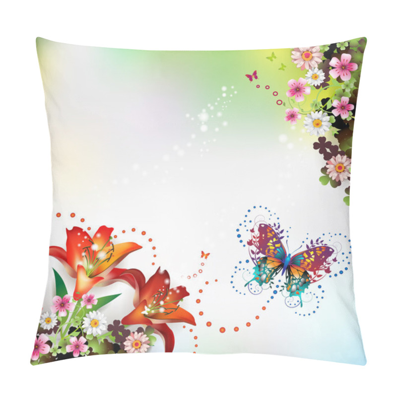 Personality  Butterflies And Flowers Pillow Covers