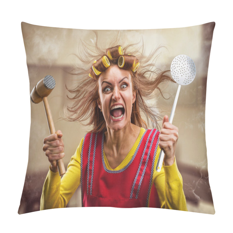 Personality  Crazy Housewife With Kitchen Tools Pillow Covers