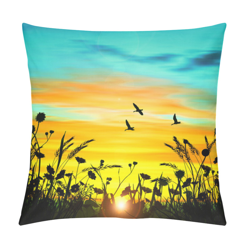 Personality  Beautiful Landscape With Birds Pillow Covers