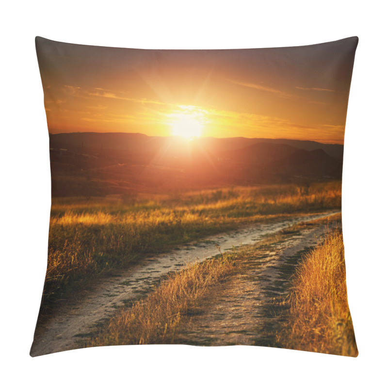 Personality  Dramatic Sunset Over Autumnal Valley, Natural Landscape Pillow Covers