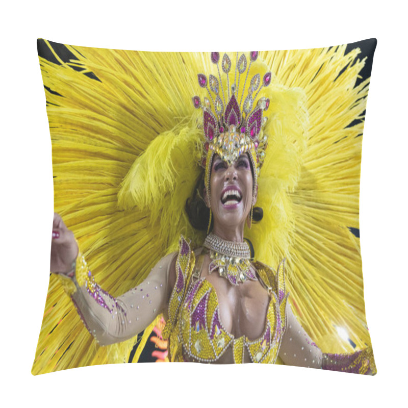 Personality  Rio, Brazil - April 22, 2022: Samba School Mangueira  In The Rio Carnival, Held At The Marques De Sapucai Sambadrome Pillow Covers