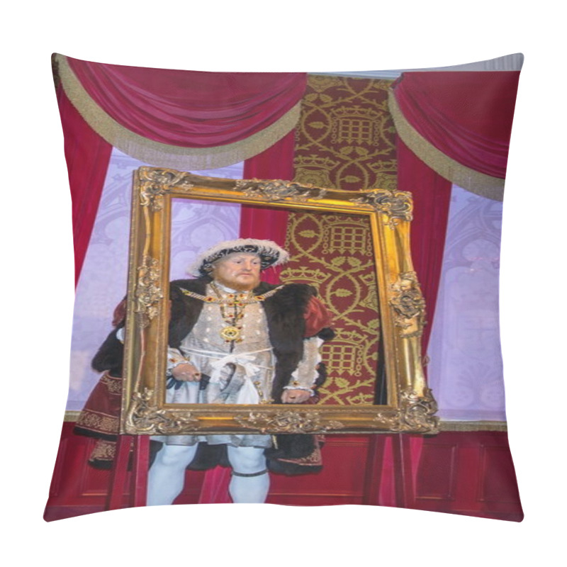 Personality   King Henry 8th Wax Figure  At Madame Tussauds Wax Museum. London,UK Pillow Covers