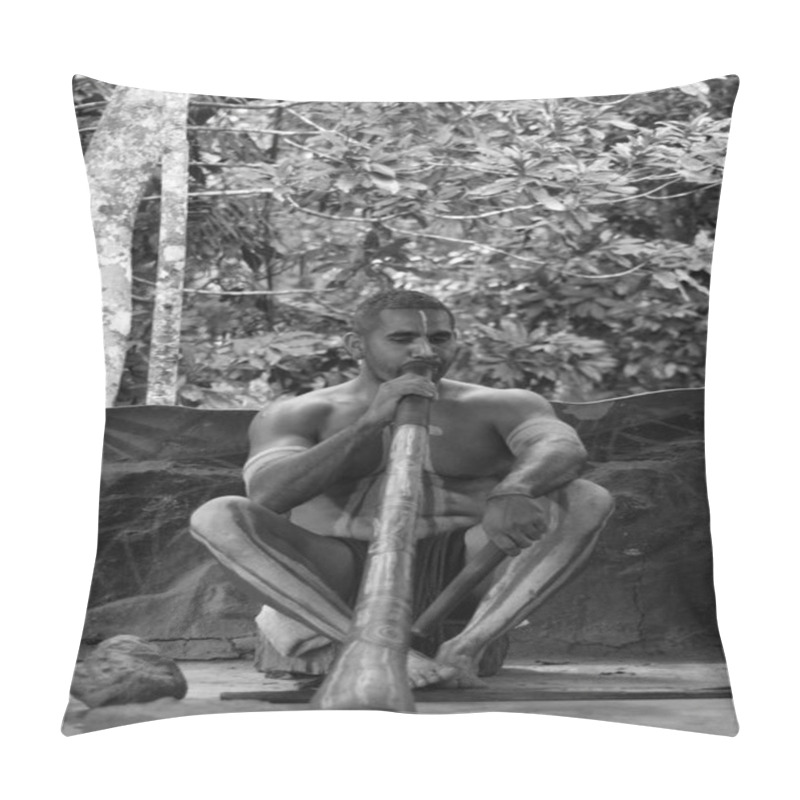 Personality  Aboriginal Man Play Aboriginal Music On Didgeridoo Pillow Covers