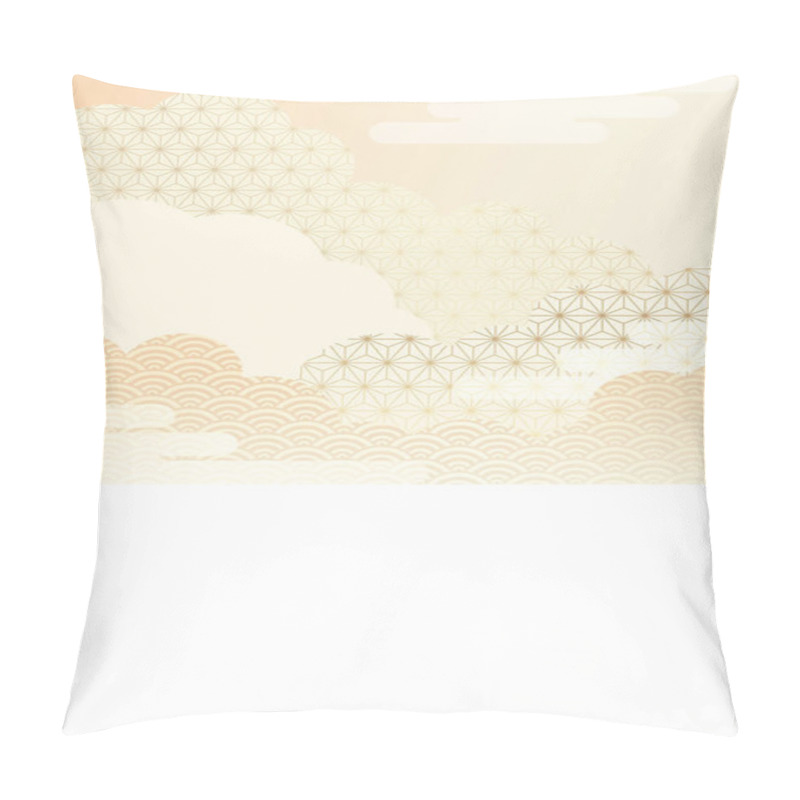 Personality  New Years Card Template Decorated With Japanese Traditional Abstract Patterns. Pillow Covers